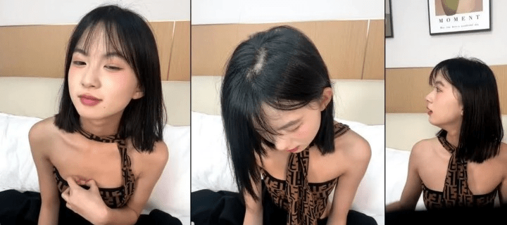 清纯大一小骚妹民宿与2男人玩淫乱