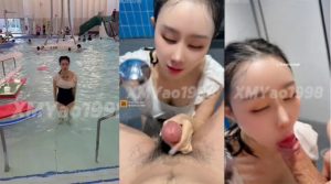 【汐夢瑤】4月9日作品《淫糜湯泉》戶外游泳池更衣室做愛，口爆顏射