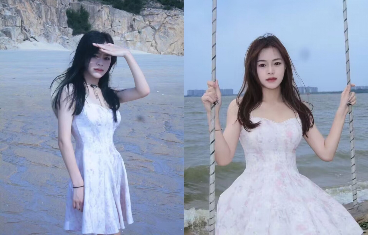 户外海边连衣裙无套边干边喷水